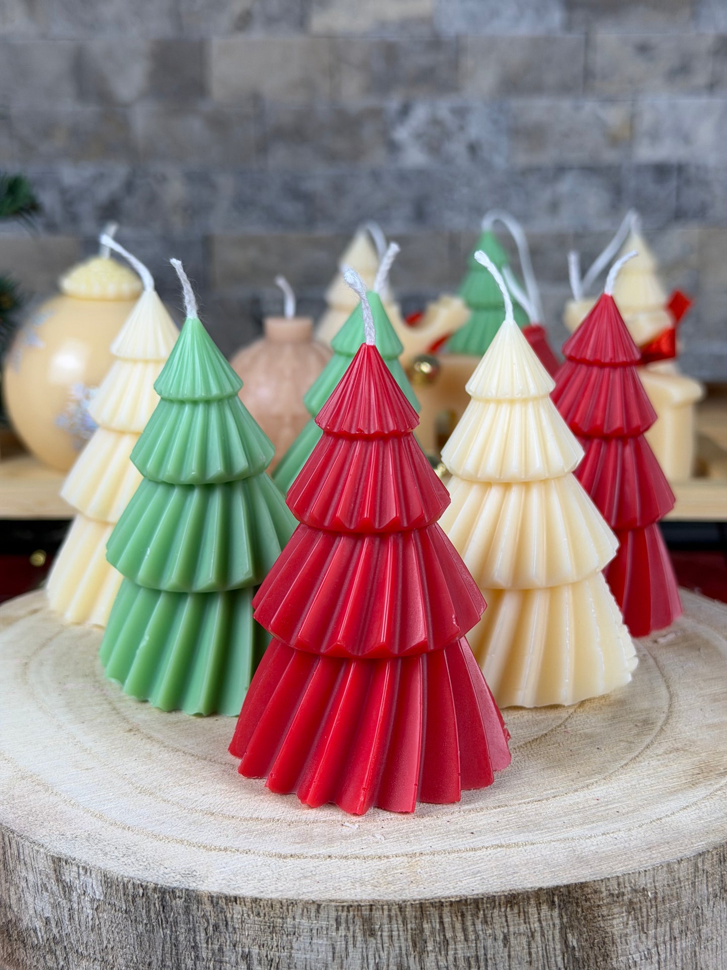 🎄 Christmas Tree Candle Bundle – Set of 3