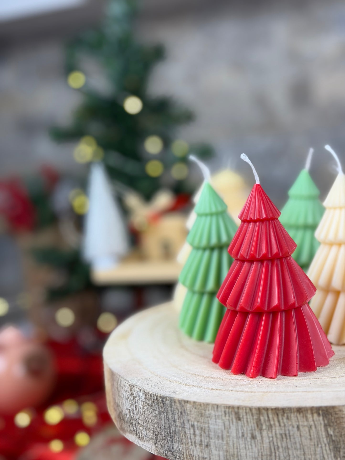🎄 Christmas Tree Candle Bundle – Set of 3